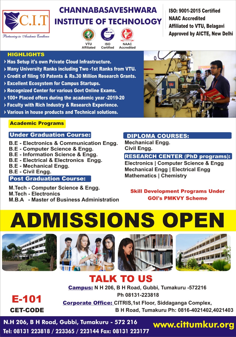 Admissions | Channabasaveswara Institute of Technology